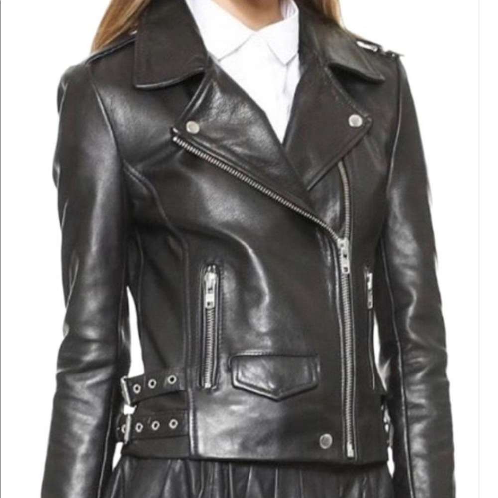 OAK genuine black leather rider jacket